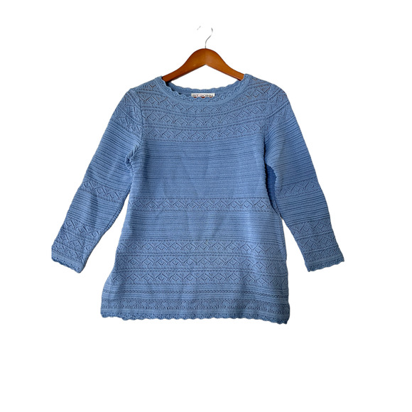 ST. JOHN COLLECTION Blue Pullover Sweater Long Sleeve Women's Size 4 - Picture 1 of 4